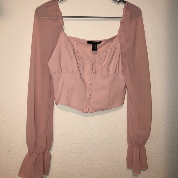 Forever 21 Tops - Long Sleeve Crop Top
